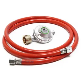 Wiltec Druckminderer auf 50mbar mit Propanschlauch für Gaszylinder mit 21,8x1,14l Gasdruckregler Druckregler Gasregler Gasdruckminderer