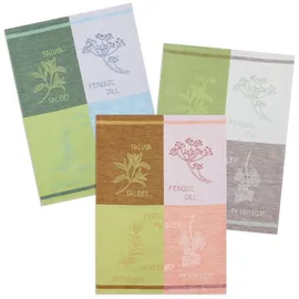 Kracht seit 1810 Kracht 3er Pack Halbleinen Küchenkräuter, 50x70 cm - bunt