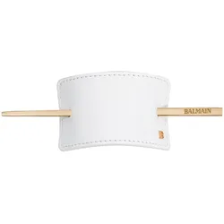 Balmain Hair Couture Hair Barrette Leather White