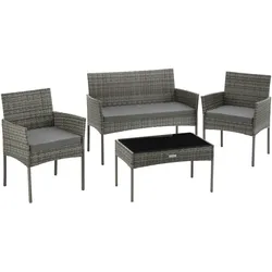 TecTake GmbH Rattan Gartenset Palese für 4 Personen