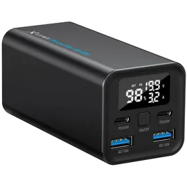 Xlayer Powerbar 65W Power Bank 20000mah PD USB C Schnellladen Digitales Display Ladegerät kompatibel mit MacBook Pro Surface Go iPad Air iPhone 16 15 14 Pro Max Mini Steam Deck