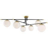 Maytoni Deckenleuchte Schwarz, Weiß, Gold, Glas, 115x35x115 cm, CE, gleichmäßige Lichtverteilung, Lampen & Leuchten, Innenbeleuchtung, Deckenleuchten