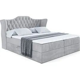 altdecor BOXBETT mit Matratze und Lattenrost, - VILA - 160x200 cm - H4 - Hellgrau