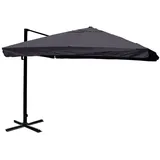 Décoshop26 - Freiarm-Sonnenschirm 3×4 m (5 m) – Anthrazitfarbenes Polyester-Dach – Aluminium-/Stahlgestell – Ohne Fuß – Klappe 04_0007957