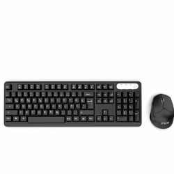 Tastatur IWS-549U Wireless Set inkl Maus, Kabellos, Schwarz, QWERTY