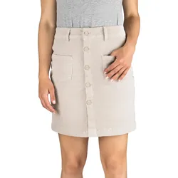 DENIMFY Cordrock Damen Midi Herbst Cord Stretch DFAlina Knopfleiste XL