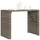 vidaXL Garten-Bartisch mit Holzplatte Grau 145x80x110 cm Polyrattan