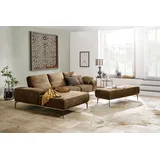 W.Schillig Ecksofa "run, Designsofa mit tollem Sitzkomfort, L-Form", braun (chocolate s37), B:299cm H:88cm T:178cm, Longlife Xtra-Leder Z73: Naturwalkleder der Luxusklasse aus den erlesensten Rohhäuten.