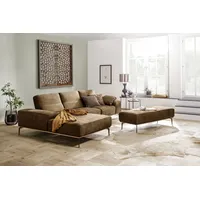 W.Schillig Ecksofa "run, Designsofa mit tollem Sitzkomfort, L-Form", braun (chocolate s37), B:299cm H:88cm T:178cm, Longlife Xtra-Leder Z73: Naturwalkleder der Luxusklasse aus den erlesensten Rohhäuten.