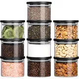 Belle Vous Set aus 10 Vorratsgläsern 160 ml aus Glas mit Luftdichtem Deckel - BPA-frei und Mottensicher - Küchen Organizer für Gewürze, Zucker, Kaffee, Nudeln & Reis
