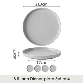 JIWOO Dessertteller Ø21 cm grau 4er Set