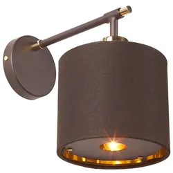 Wandlampe Leuchte Stahl Braun Messing H 23,7 cm Flurleuchte 1 Flammig Retro-Stil