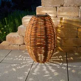 esotec Laterne Kunststoff, Metall H=60 cm Solar LED spritzwassergeschützt IP44 braun