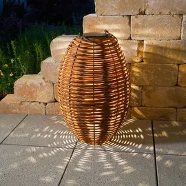 esotec Laterne Kunststoff, Metall H=60 cm Solar LED spritzwassergeschützt IP44 braun