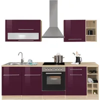 kochstation Küchenzeile KS-Eton 240 cm lila
