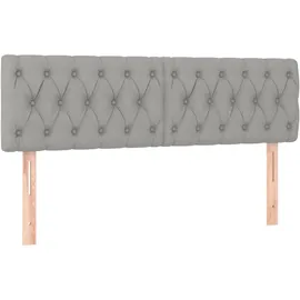 vidaXL Boxspringbett mit Matratze & LED Hellgrau 160x200 cm Stoff