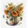 Luca-S Kreuzstich Stickpackung Vase mit Sonnenblume Zählmuster