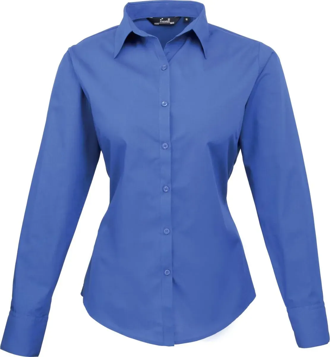 Premier Workwear Damen Popeline Bluse langarm PR300 royal 36 (XS/8)