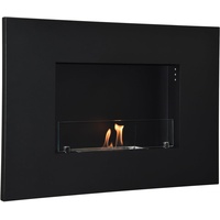 Ethanol-Kamin LAMI Lili Home & Garden | 85 x 59 x 17 cm 16 Kg | Hängender Bio-Ethanol WandKamin mit 1L Brenner| SCHWARZ | Ethanol-Wandkamin mit Sicherheitsglas | Brenndauer 3 Studen