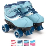 Osprey Disco Quad Rollschuhe für Erwachsene und Kinder, Retro Rollschuhe mit ABEC 7 Kugellager, 33, Blau