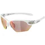 Alpina Twist Five S HR QV - Kontrastverstärkende, Selbsttönende & Beschlagfreie Sport- & Fahrradbrille Mit 100% UV-Schutz Für Erwachsene, white-silver matt, One Size