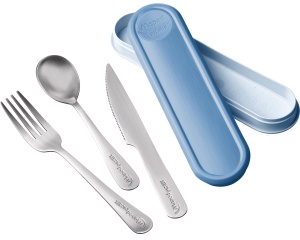 Maped® Picnik Concept Adult Besteck-Set, Picknickbesteck aus Edelstahl, Dekor: storm blue