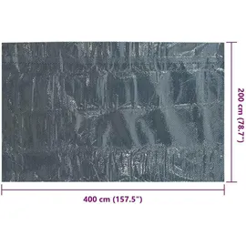 vidaXL Treibende Solarplane Blau/Schwarz 400x200 cm