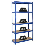 Proregal Schwerlastregal Ragnar für Gesamtlast 875kg Maße: 180x90x40 Blau, Metall, Rechteckig, 90x180x40 cm, Freizeit, Heimwerken, Werkstatt, Schwerlastregale