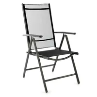 VCM VCM, Klappstuhl Textiline schwarz Rahmen anthrazit Gartenstuhl Campingstuhl