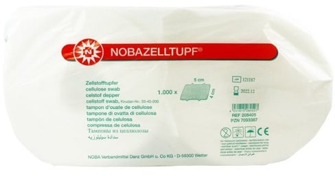 NOBA Zellstofftupfer unsteril 4 x 5 cm 2 Rollen à 500 Tupfer