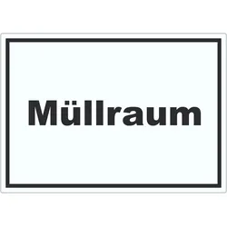 Müllraum Aufkleber mit Text Abfall Mülltrennung waagerecht A3 (297x420mm)