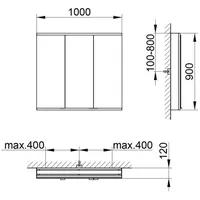 Keuco Royal Modular 2.0 Spiegelschrank 800321101000300 1000 x 900