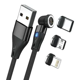 Realpower Magnetic cable 3 Amp,2m,schwarz mit Adaptern