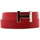AnnaMatoni Koppelgürtel ANNAMATONI, Damen, Gr. 85, rot, Leder, unifarben, modisch,elegant,feminin,klassisch, Gürtel, Mit schlichter glänzender Gürtelschnalle