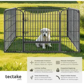 Tectake Welpenauslauf 4-teilig grau