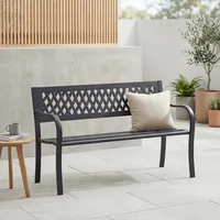 Home Discount Gartenpavillon, Stahl, Plastik, Schwarz, 3-Sitzer 333766