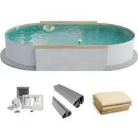 fresh-pool Profi Stahlwandpool Set oval 525 x 320 x 120 cm