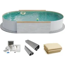 fresh-pool Profi Stahlwandpool Set oval 525 x 320 x 120 cm