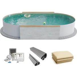 fresh-pool Profi Stahlwandpool Set oval 525 x 320 x 120 cm