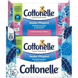 Cottonelle Feuchtes Toilettenpapier Sauber Pflegend 12 x 42 Tücher