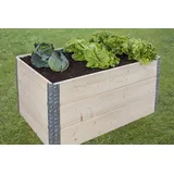 BM Massivholz Hochbeetstecksystem 120 x 80 x 20 cm Natur
