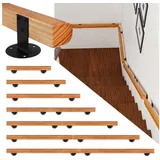 Clanmacy Handlauf Buche Handlauf 100cm Geländer Handlaufträger Hauseingang Wandhalter80, 100 cm Gesamtlänge, (Wandhandlauf Wandhalterung Innen & Außen), Wandhandlauf Wandhalterung Innen & Außen 100 cm