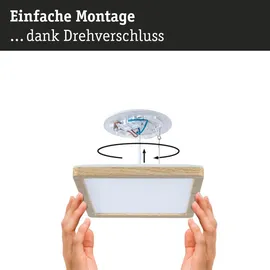 Paulmann Atria Shine 1 eckig 190x190mm 8W 1160lm Holzoptik/beige