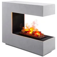 BALDERIA Cassiopeia - Elektrokamin 360 Grad Flammennebel - Betonoptik