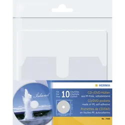 HERMA - CD/DVD-Hülle - Kapazität: 1 CD/DVD - durchsichtig (Packung mit 10)