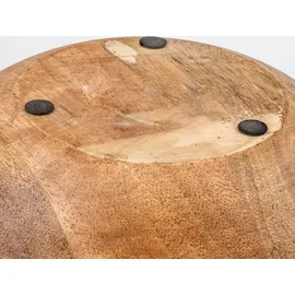 levandeo Schüssel 15cm Mango Holz Grau Perlmutt Emaille Schale Bowl Salatschüssel Deko - Braun
