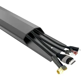 conecto Kabelkanal aus Kunststoff zum Kleben oder Schrauben inkl. 3M Klebeband, 50 cm, schwarz