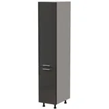 Feldmann-Wohnen Apothekerschrank, Graphit, Weiß, Holz, 2 Fächer, 40x207x59 cm, Küchen, Küchenmöbel, Küchenschränke, Apothekerschränke