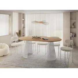 WFL GROUP Esstisch Ø 120 cm braun