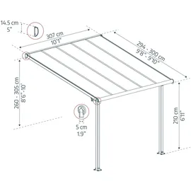 CANOPIA Olympia 307 x 295 cm grau